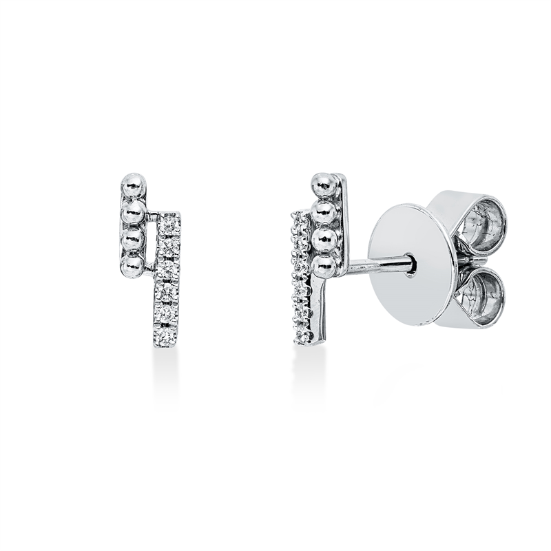 Ohrstecker 18 kt WG, 12 Brill. 0,04 ct, TW-si