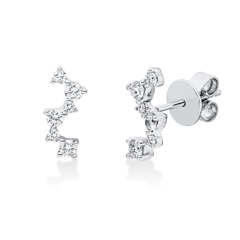 Ohrstecker 18 kt WG, 12 Brill. 0,32 ct, TW-si
