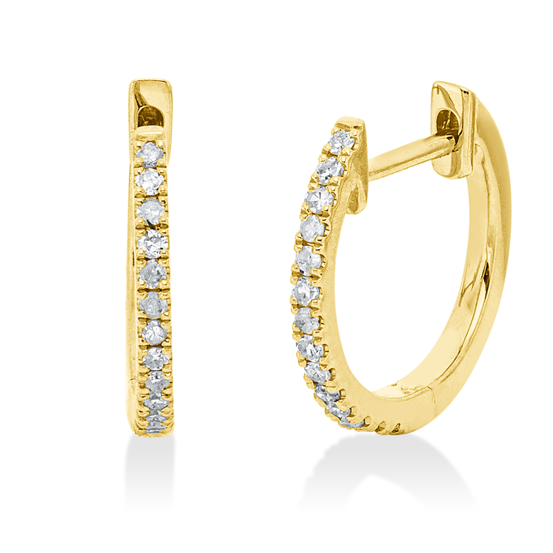 Creolen 18 kt GG, 28 Dia. 0,12 ct, I-pi