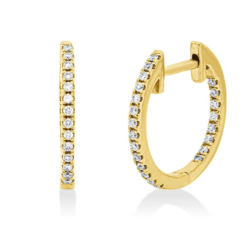 Creolen 18 kt RG, 44 Brill. 0,18 ct, TW-si
