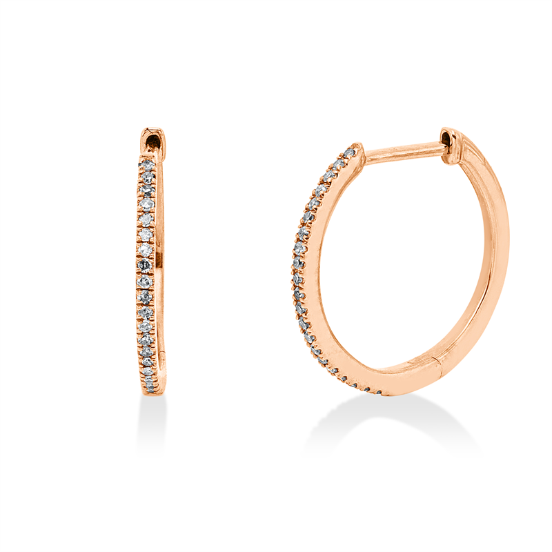 Creolen 14 kt RG, 42 Dia. 0,07 ct, TLB-pi