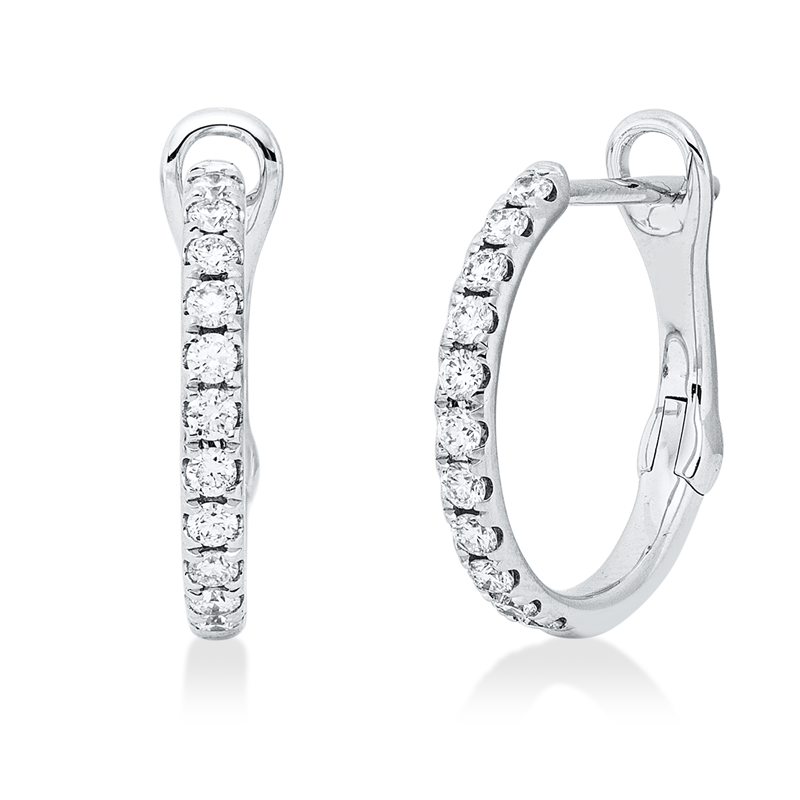 Creolen 18 kt WG, 22 Brill. 0,32 ct, TW-si