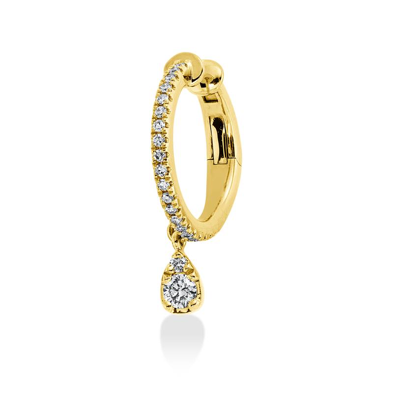 Ohrmansch. 18 kt GG+WG, Einzelstück, 20 Dia. 0,08 ct, W-si, 2 Brill. 0,08 ct, TW-pi