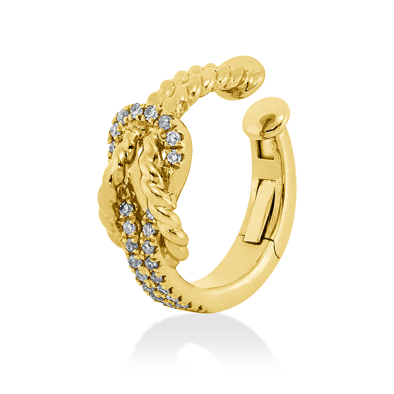 Ohrmansch. 18 kt GG+WG, Einzelstück, 26 Dia. 0,08 ct, W-si