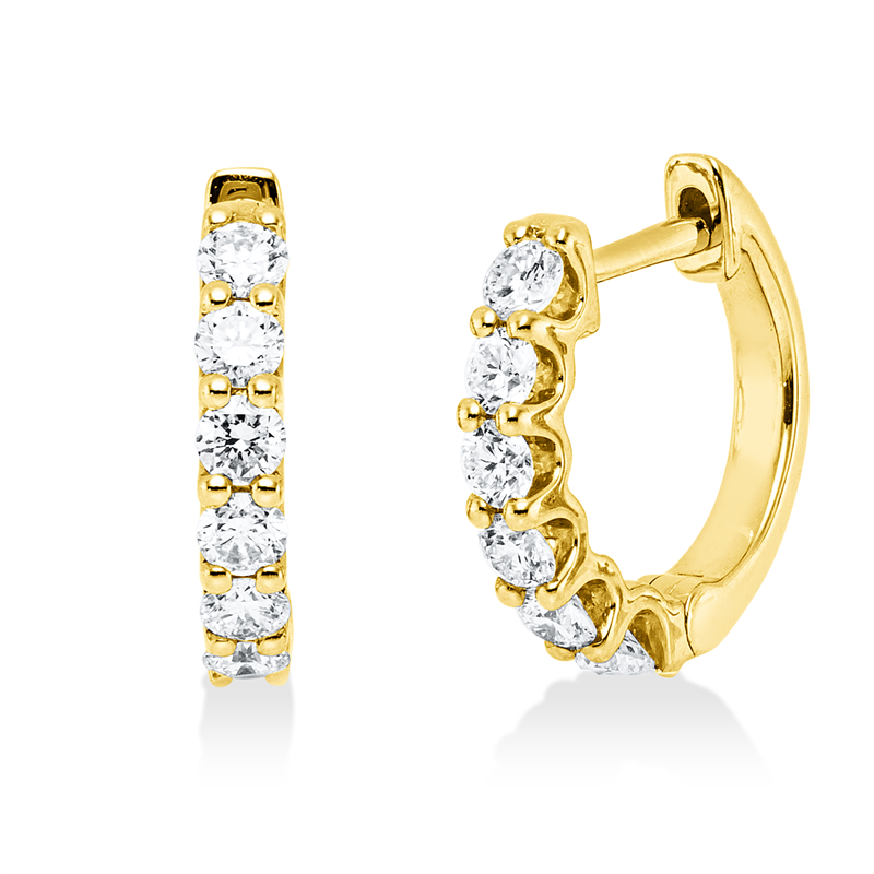 Creolen 18 kt GG, 12 Brill. 0,68 ct, TW-si