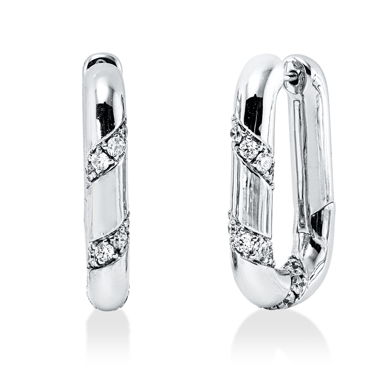 Creolen 18 kt WG, 46 Brill. 1,32 ct, TW-si