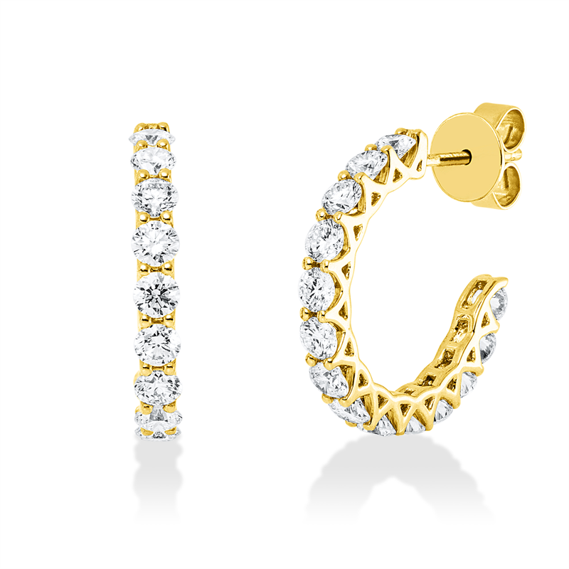 Ohrstecker 18 kt GG, 28 Brill. 2,50 ct, TW-si