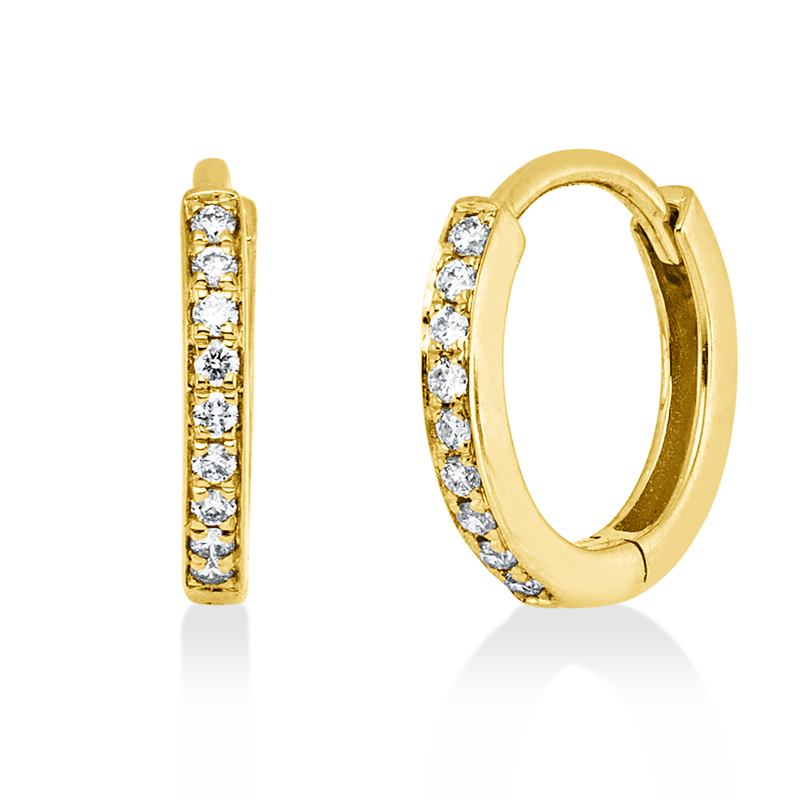 Creolen 18 kt GG, 18 Brill. 0,04 ct, TW-si