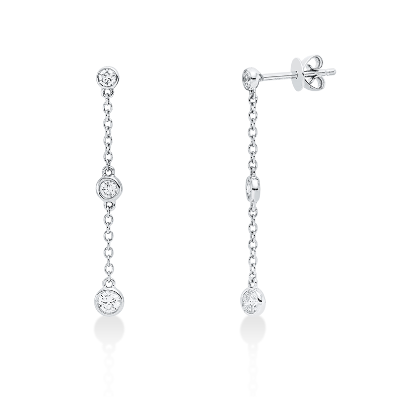 Ohrschmuck 18 kt WG, 2 Brill. 0,20 ct, TLB-si, 4 Brill. 0,19 ct, TLB-si