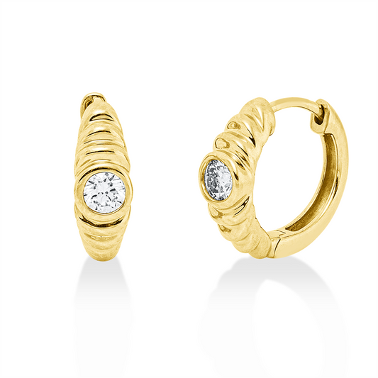 Creolen 14 kt GG, 2 Brill. 0,23 ct, TLB-si