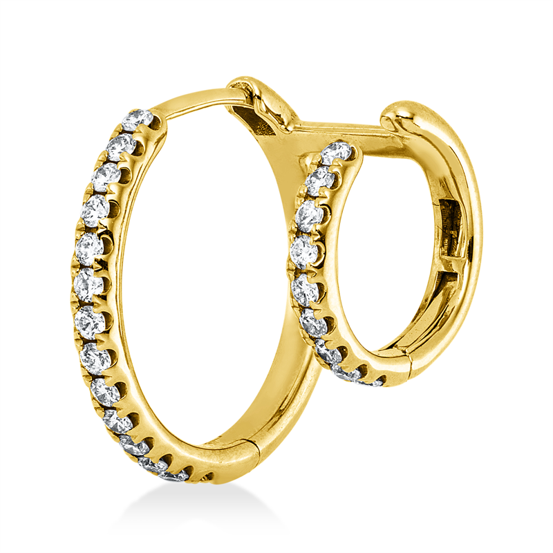 Creolen 18 kt GG, Einzelstück, 23 Brill. 0,26 ct, TW-si