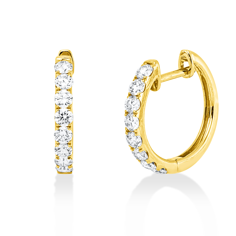 Creolen 18 kt GG, 16 Brill. 0,55 ct, W-pi