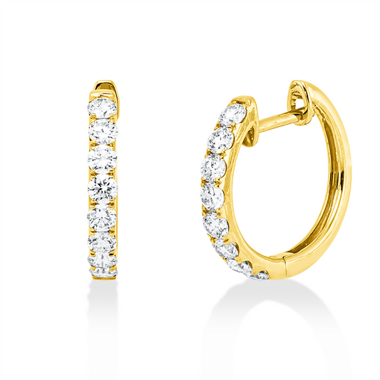 Creolen 18 kt GG, 16 Brill. 0,55 ct, W-pi