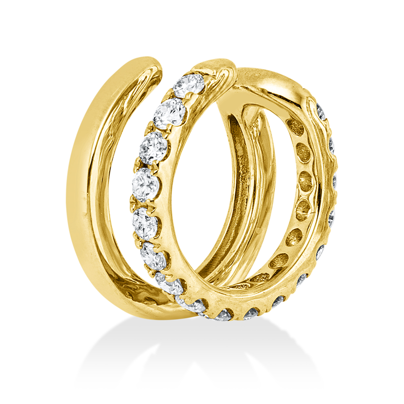 Ohrschmuck 14 kt GG, Ohrmanschette, 17 Brill. 0,30 ct, TW-vsi