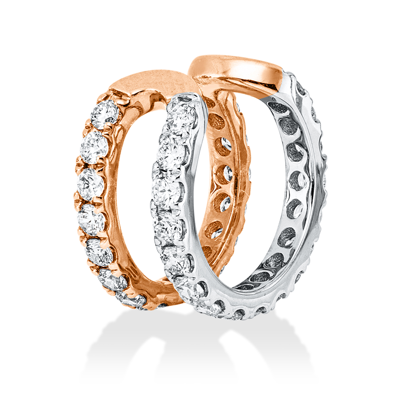 Ohrschmuck 14 kt RG+WG, Ohrmanschette, 34 Brill. 0,59 ct, TW-vsi