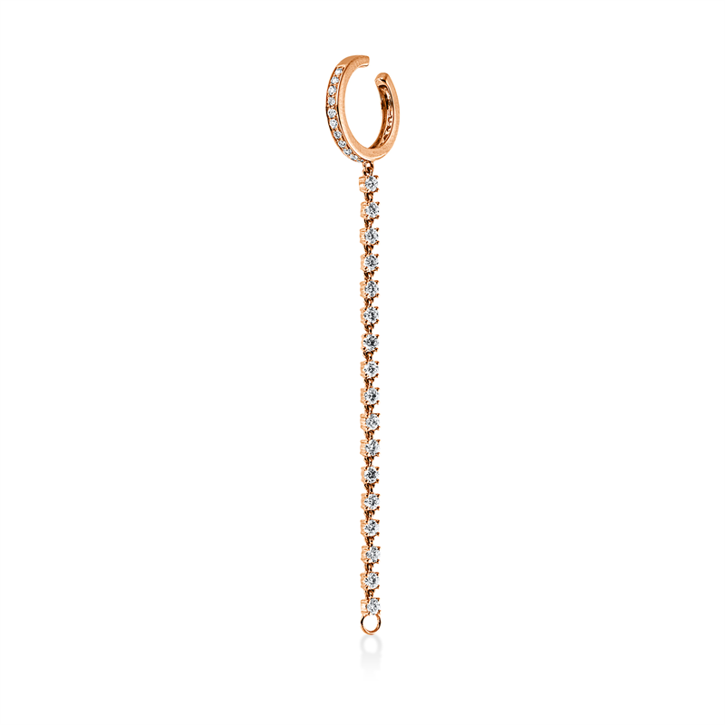 Ohrschmuck 18 kt RG, Ohrmanschette, 34 Brill. 0,60 ct, TW-vsi