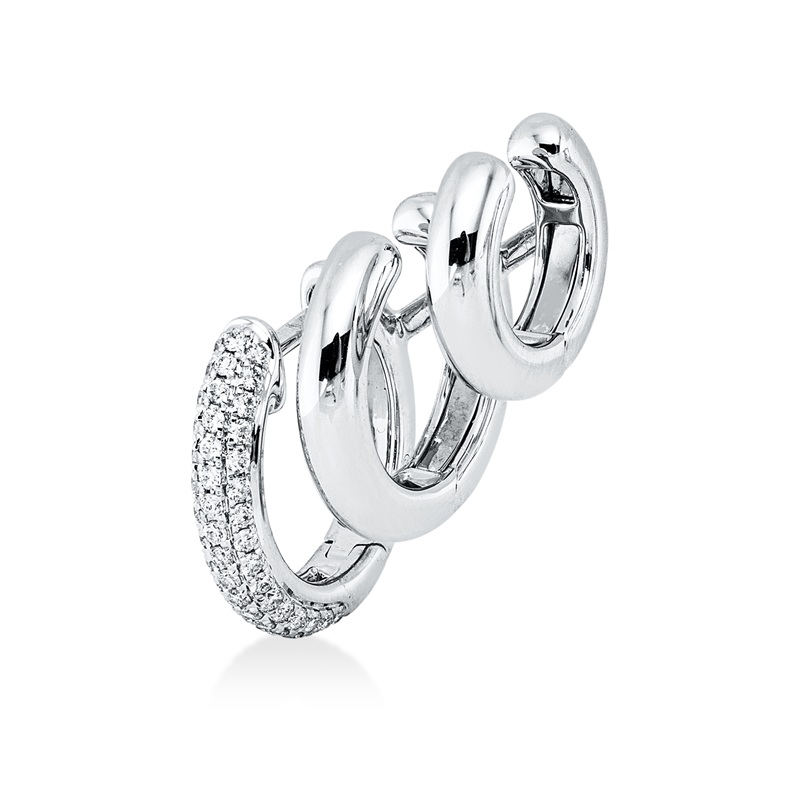 Ohrschmuck 18 kt WG, Einzelstück, 49 Brill. 0,18 ct, TW-vsi