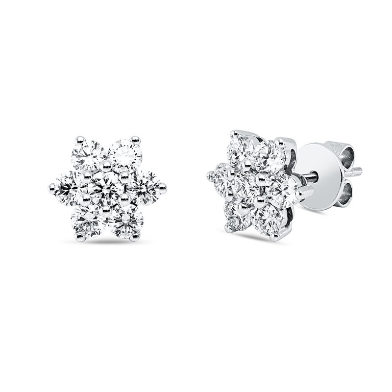 Ohrstecker 18 kt WG, 14 Brill. 1,88 ct, TW-vsi