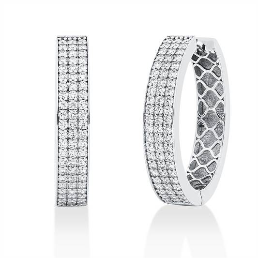 Creolen 18 kt WG, 132 Brill. 1,01 ct, F-vsi