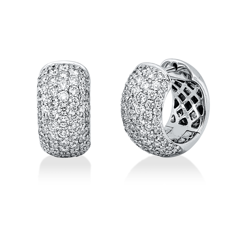 Creolen 18 kt WG, 146 Brill. 2,67 ct, TW-vsi/si