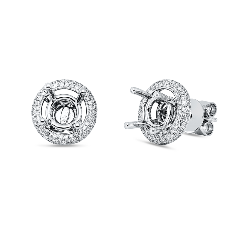 Ohrstecker 18 kt WG, 192 Brill. 0,77 ct, TW-vsi/si, Leerfassung für 2x Brill. 1,50 ct