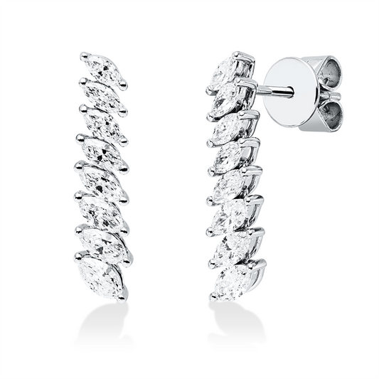 Ohrstecker 18 kt WG, 16 Nav. 0,96 ct, TW-vsi/si