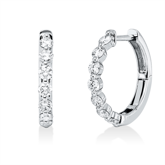Creolen 18 kt WG, 14 Brill. 0,71 ct, TW-vsi/si