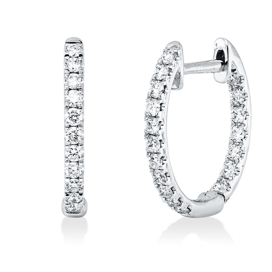 Creolen 18 kt WG, 36 Brill. 0,42 ct, TW-vsi/si