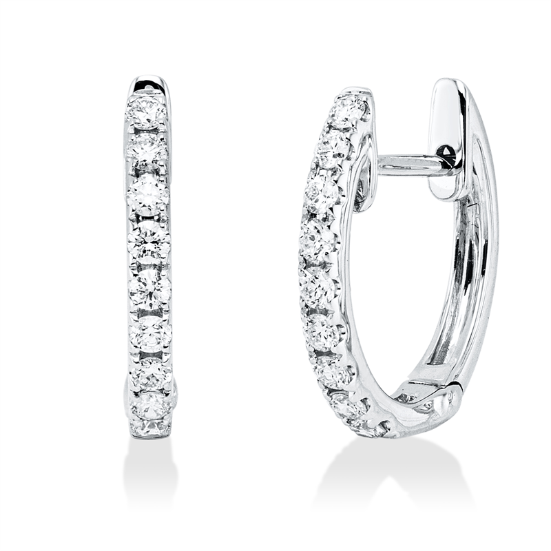 Creolen 18 kt WG, 18 Brill. 0,32 ct, TW-vsi/si