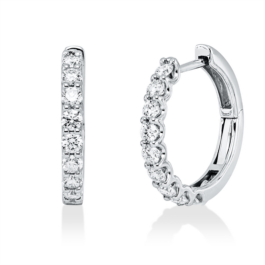 Creolen 18 kt WG, 18 Brill. 0,70 ct, TW-vsi/si