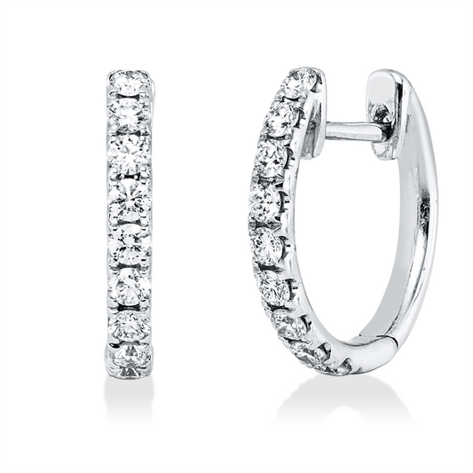Creolen 18 kt WG, 18 Brill. 0,53 ct, TW-vsi/si