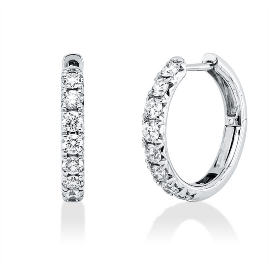 Creolen 18 kt WG, 16 Brill. 0,69 ct, TW-vsi/si