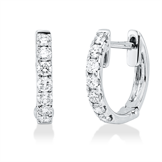 Creolen 18 kt WG, 14 Brill. 0,48 ct, TW-vsi/si