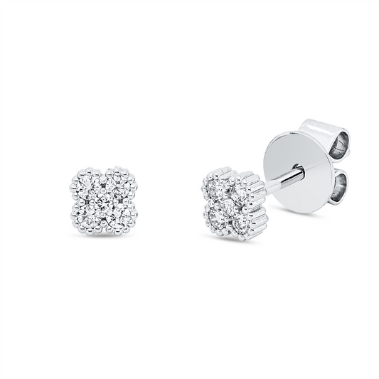 Ohrstecker 18 kt WG, 10 Brill. 0,12 ct, W-si