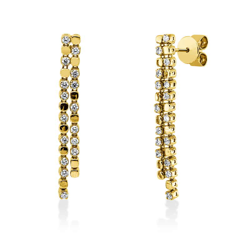 Ohrschmuck 18 kt GG, 32 Brill. 0,45 ct, TW-si