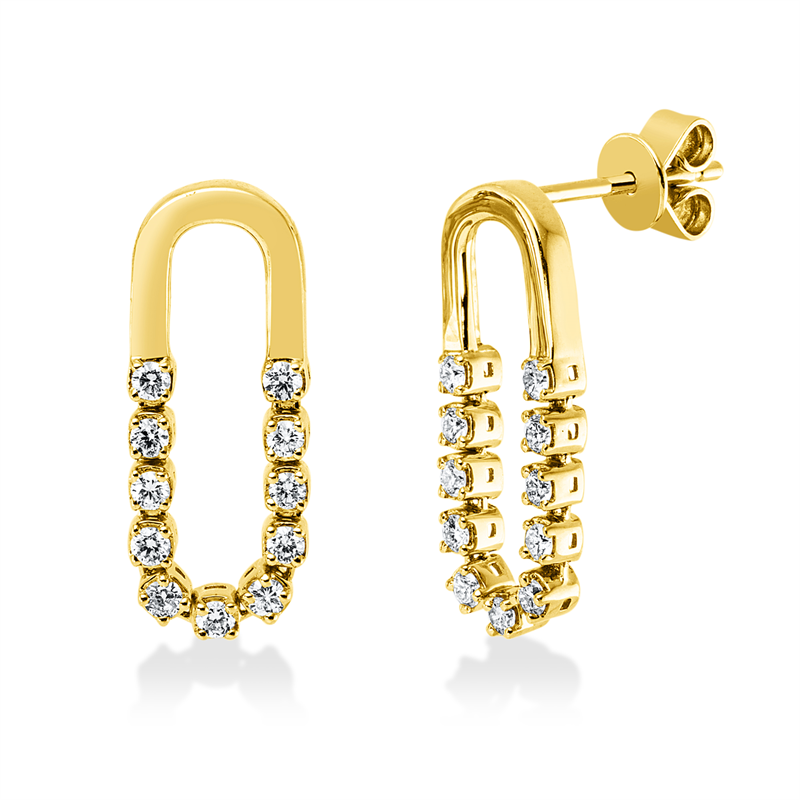 Ohrschmuck 18 kt GG, 22 Brill. 0,32 ct, TW-si