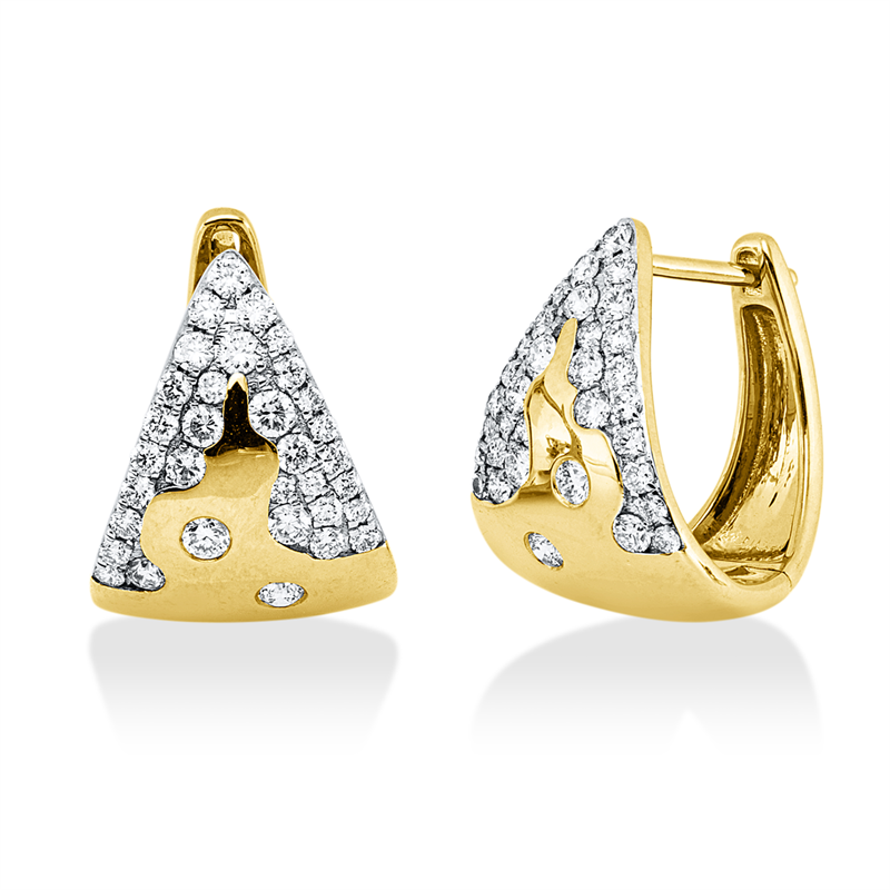 Creolen 18 kt GG+WG, 66 Brill. 0,79 ct, TW-si