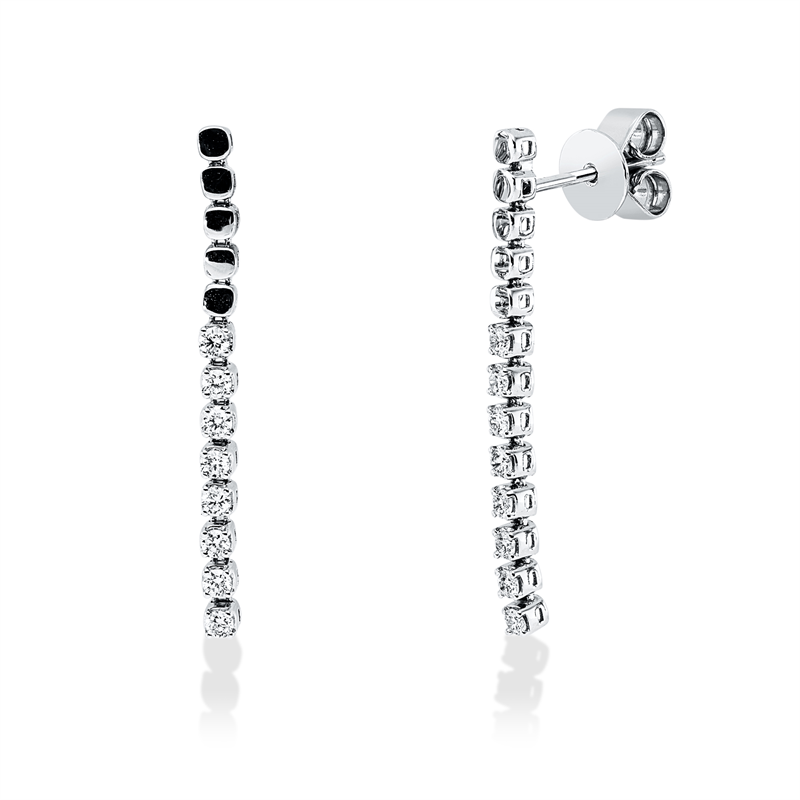 Ohrschmuck 18 kt WG, 16 Brill. 0,34 ct, TW-si