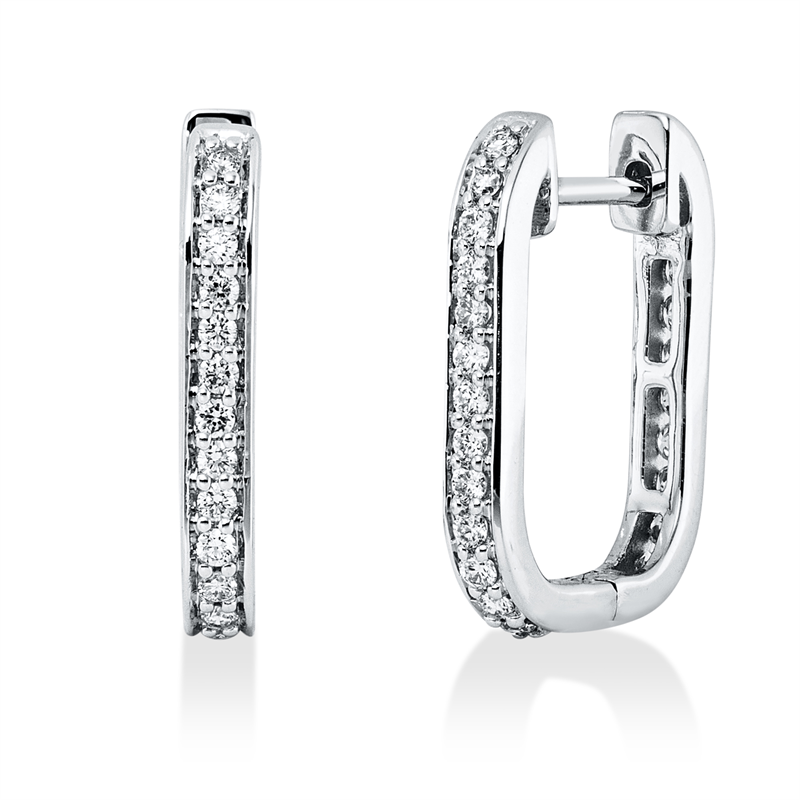 Creolen 18 kt WG, 50 Brill. 0,34 ct, TW-si