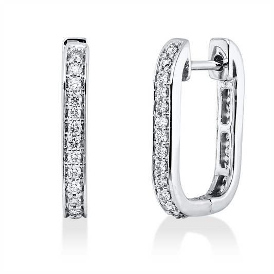 Creolen 18 kt WG, 50 Brill. 0,34 ct, TW-si