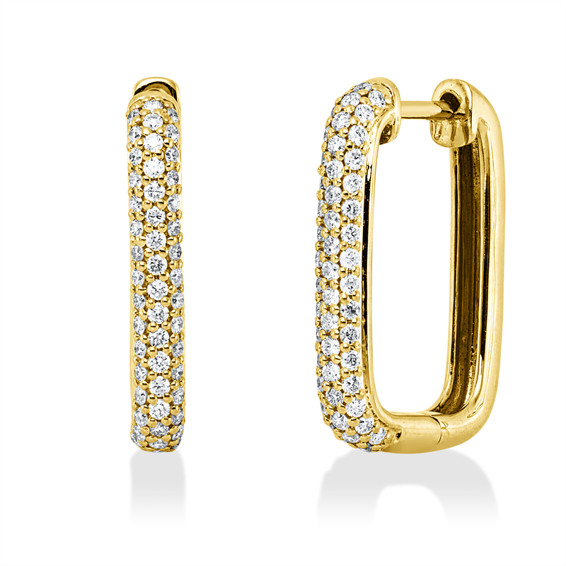 Creolen 18 kt GG, 98 Brill. 0,44 ct, TW-si