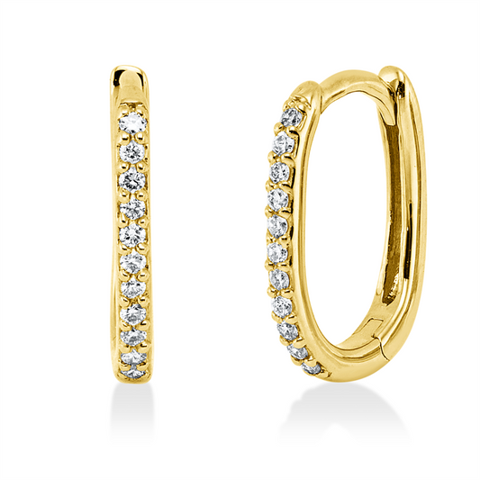 Creolen 18 kt GG, 22 Brill. 0,11 ct, TW-si