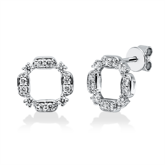 Ohrstecker 18 kt WG, 8 Brill. 0,18 ct, TW-si, 16 Brill. 0,22 ct, TW-si