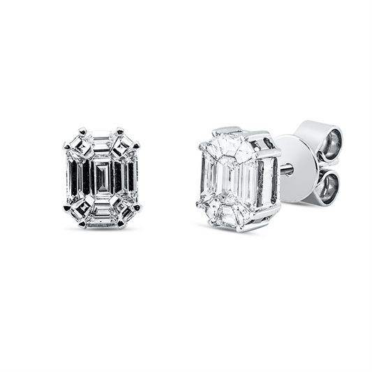 ABVERKAUF Ohrstecker 18 kt WG, 18 Fant-Schl. 0,84 ct, TW-vsi
