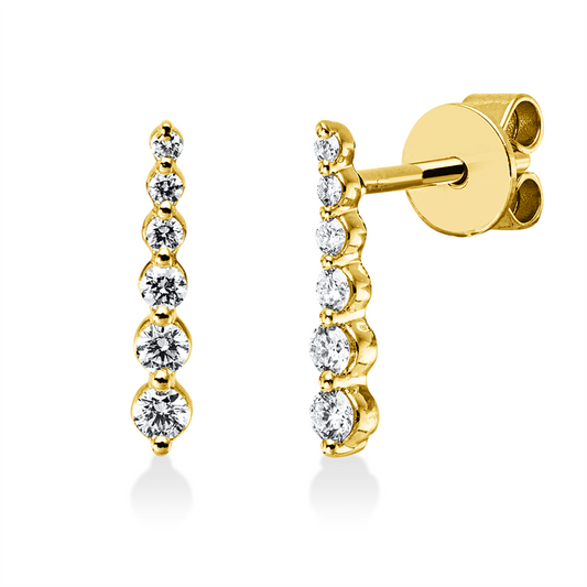 Ohrstecker 18 kt GG, 8 Brill. 0,17 ct, TW-si, 4 Brill. 0,03 ct, TW-si
