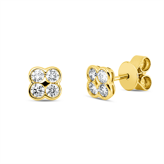 Ohrstecker 18 kt GG, 8 Brill. 0,53 ct, TW-si