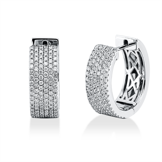 Creolen 18 kt WG, 210 Brill. 0,93 ct, TW-si