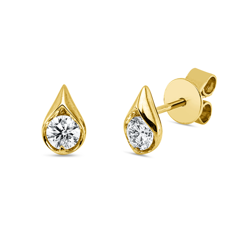 Ohrstecker 18 kt GG, 2 Brill. 0,37 ct, TW-si