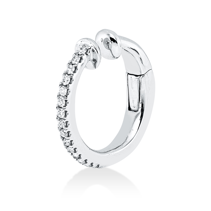 Ohrmansch. 18 kt WG, Einzelstück, 2 Brill. 0,06 ct, TW-vsi, 14 Brill. 0,06 ct, TW-vsi