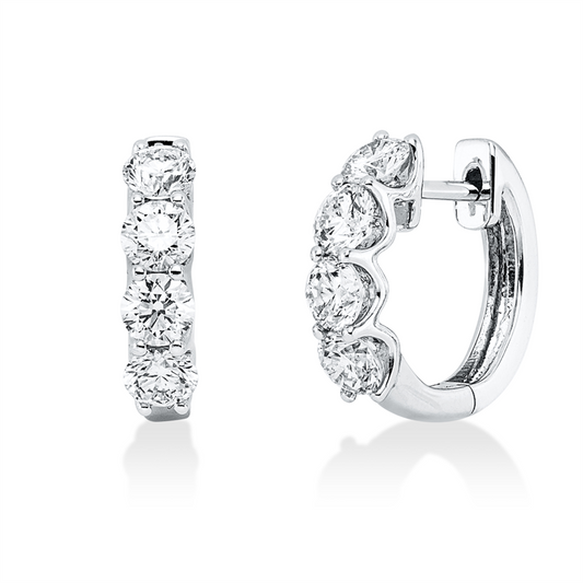 Creolen 18 kt WG, 8 Brill. 1,69 ct, TW-si